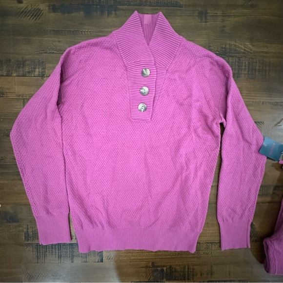 Tommy John Lounge 2 PC SET Joggers + Sweatshirt S NWT $236.00 Rose Sweater KNIT - Picture 3 of 11